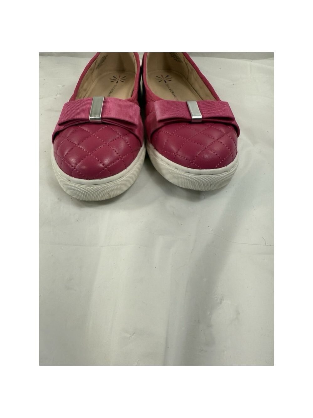 Isaac Mizrahi Live Kaitlyn Quilted Leather Flats Size 8.5 Pink Shoes - Picture 4 of 15